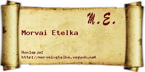 Morvai Etelka névjegykártya